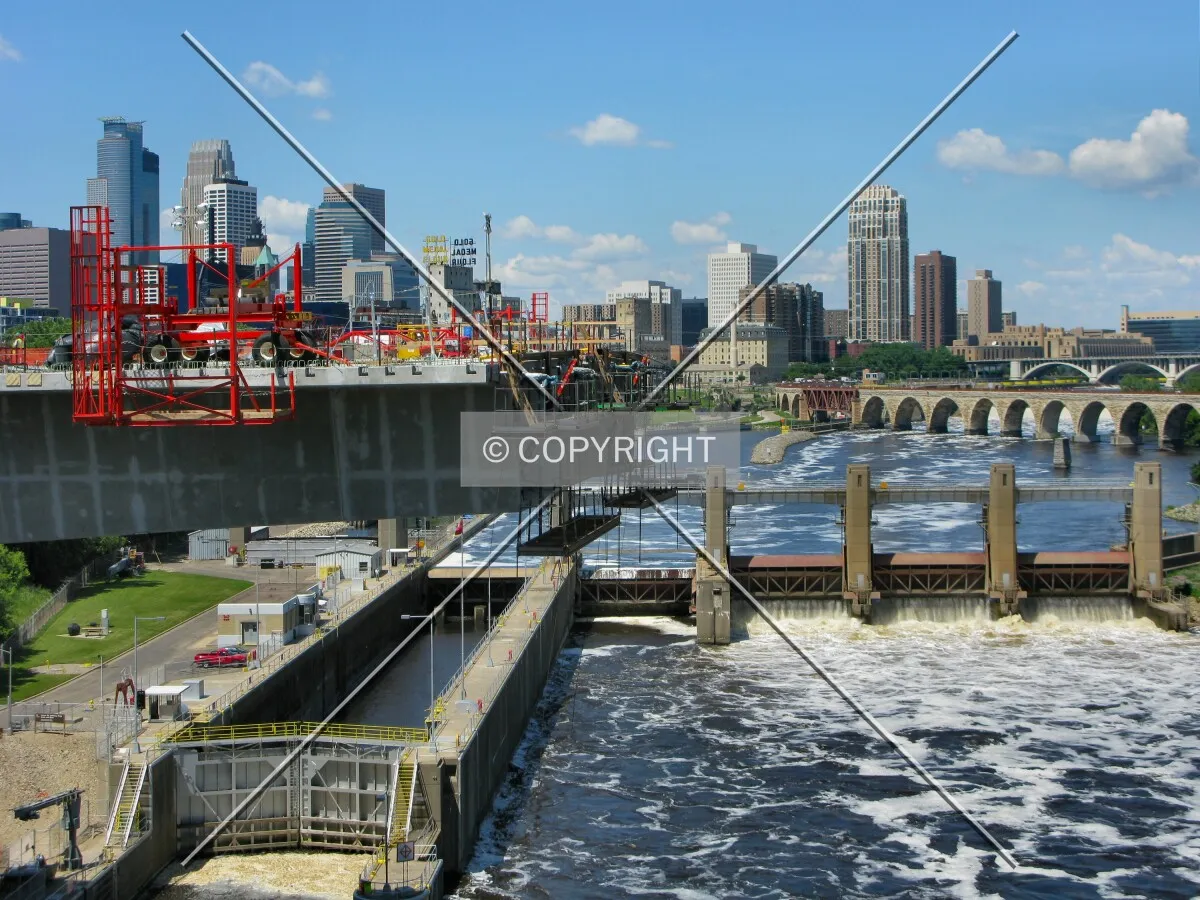Reaching north to span the river