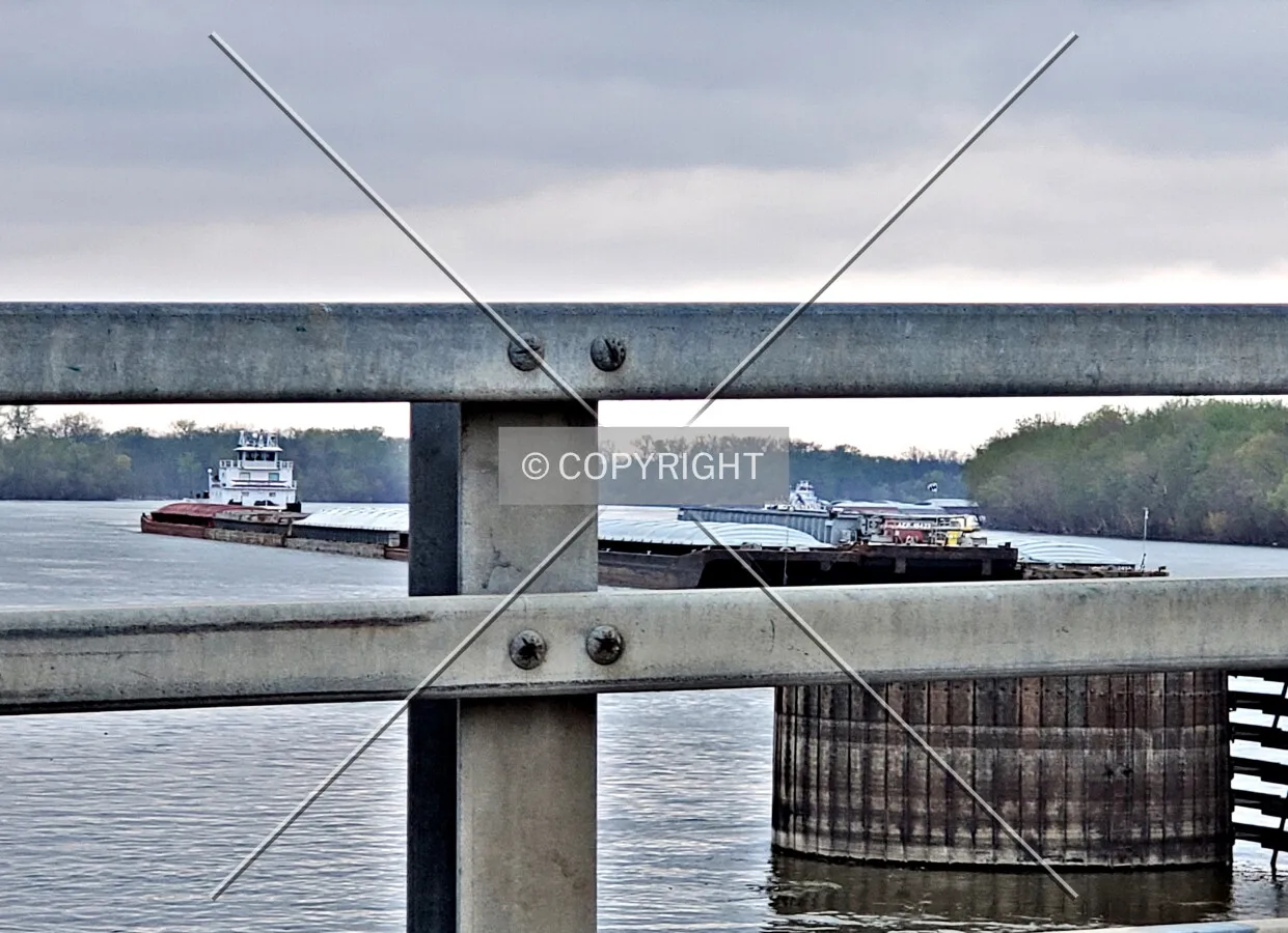 An approaching barge; April 12, 2020