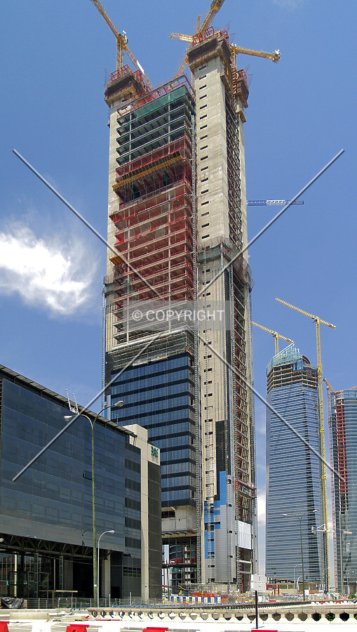 As seen from Paseo de la Castellana