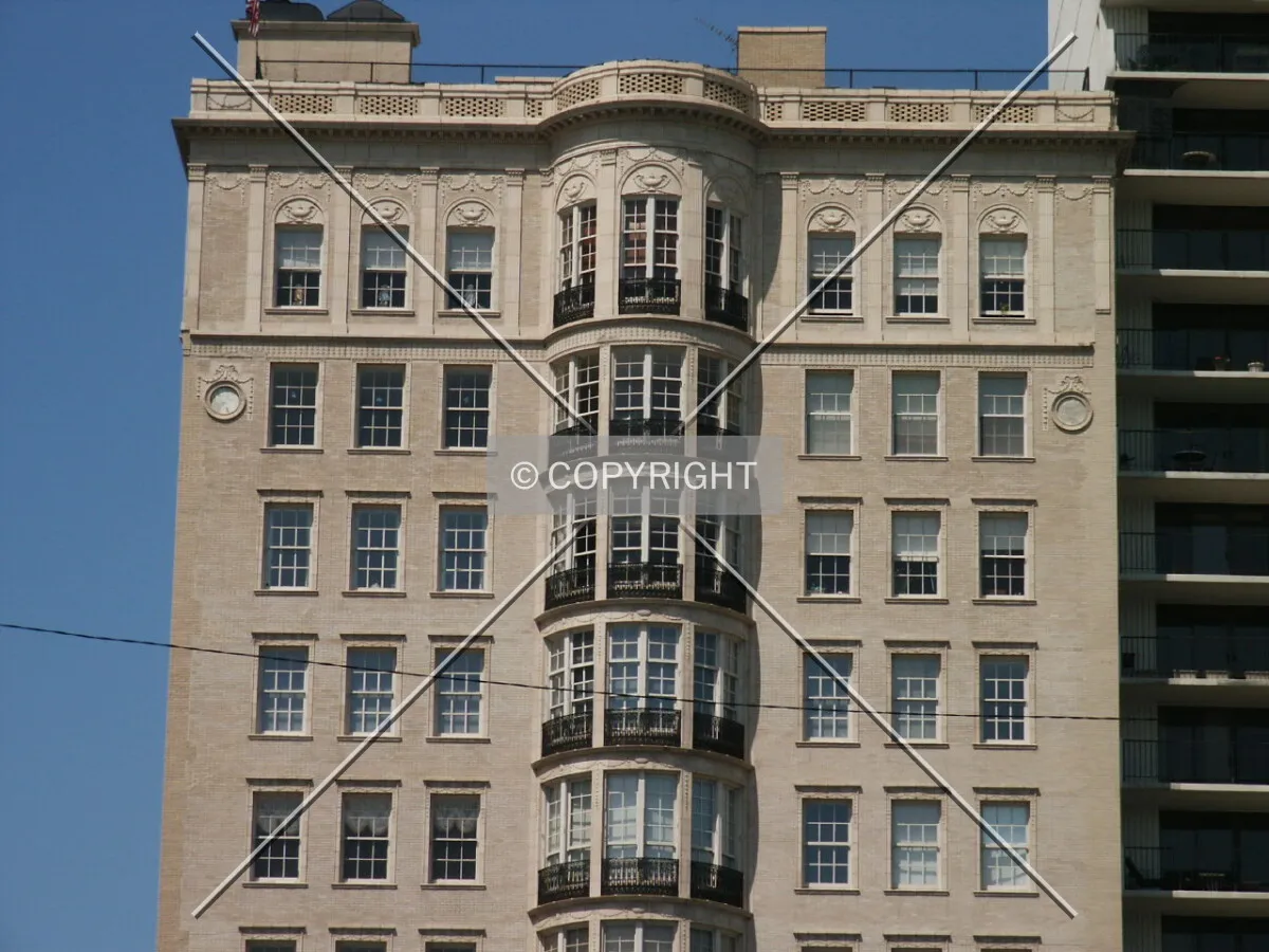 Upper floors, east facade