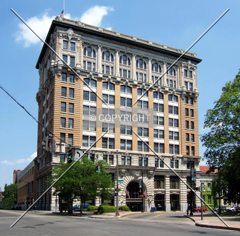 View from the west at Court and Exchange Streets