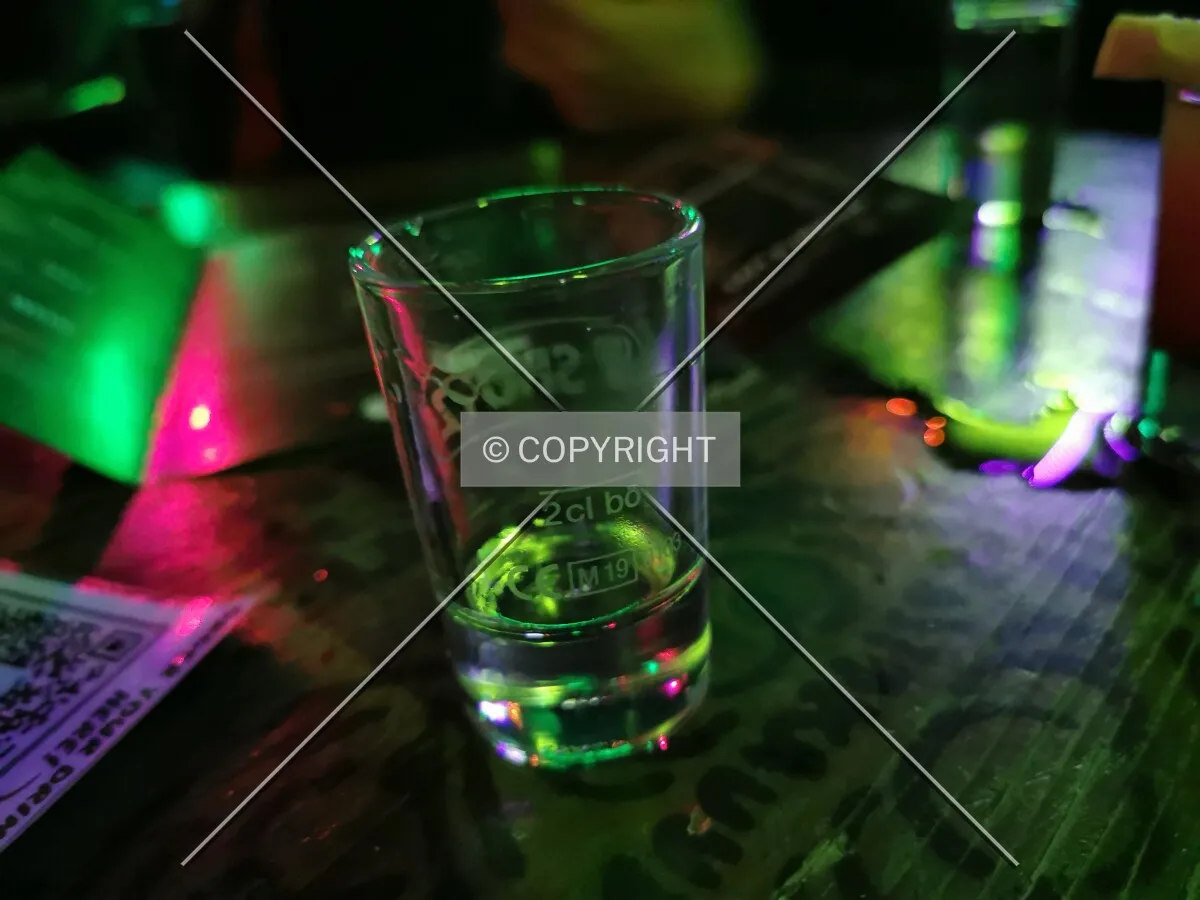 An empty glas in a bar