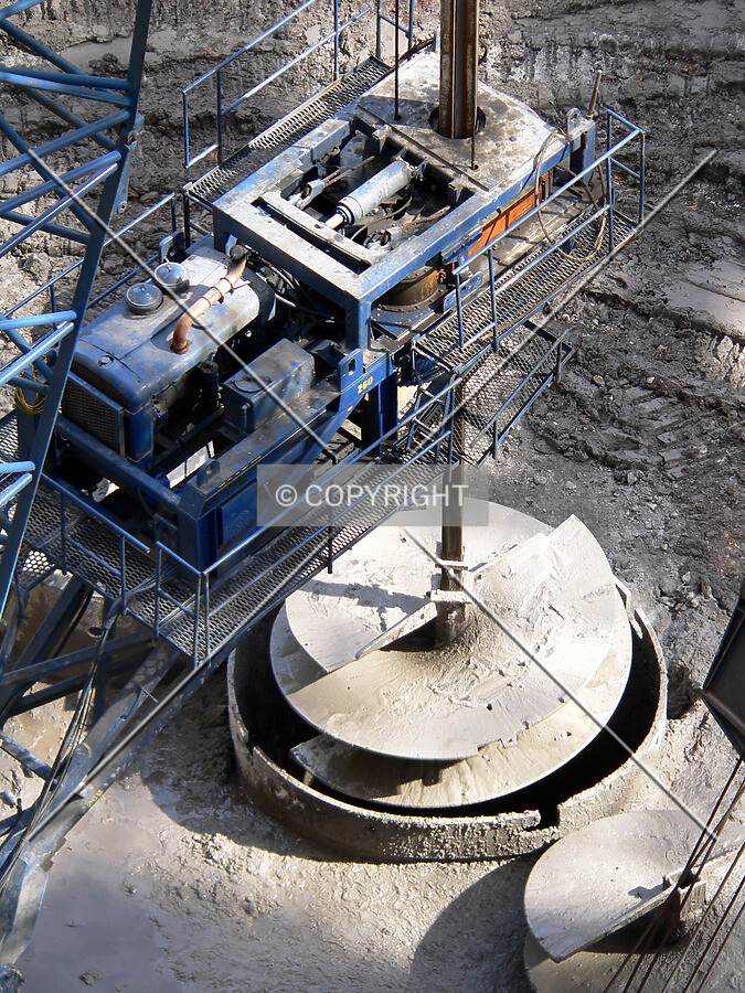 Working on a caisson hole