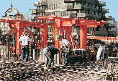 Men at work during construction