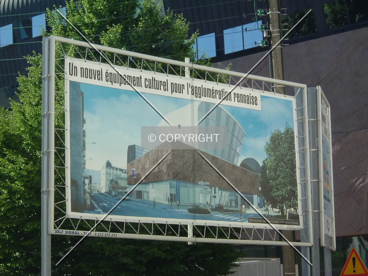 Rendering on a project sign board