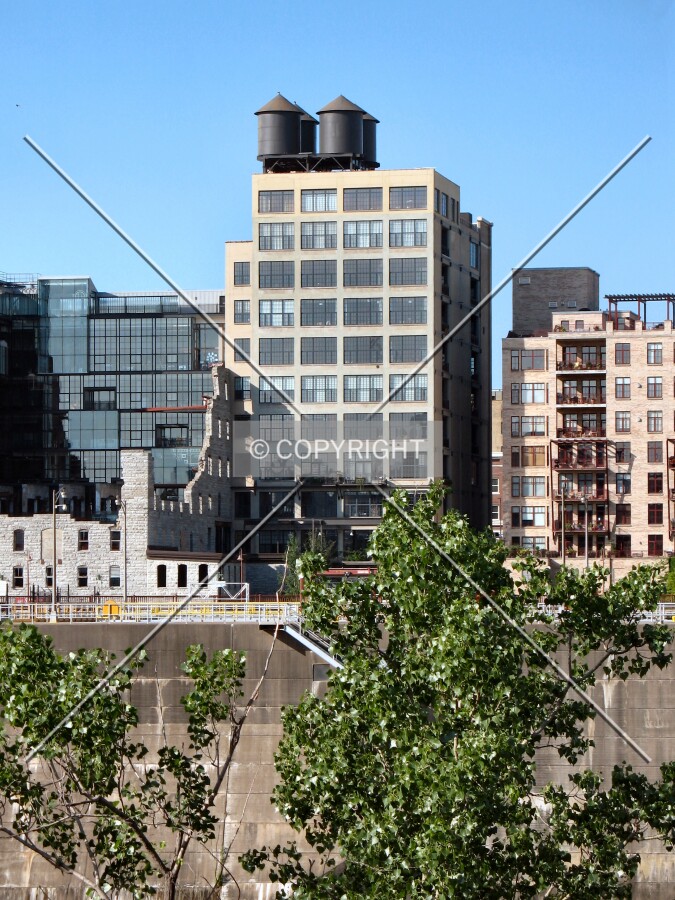 View to the south from Water Power Park at St. Anthony Falls