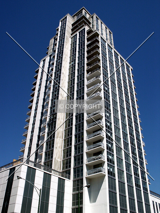 Looking up the southeast corner