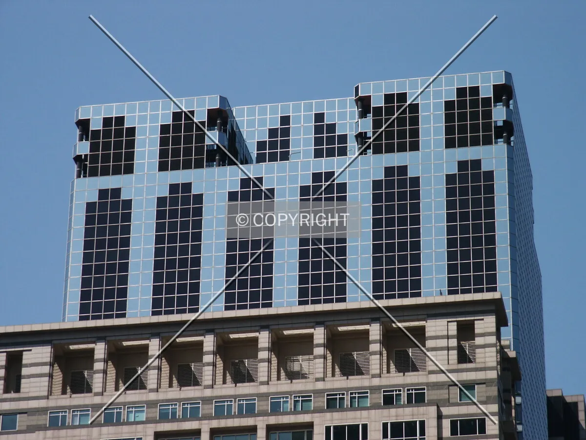 Top of the back side, over 303 West Madison