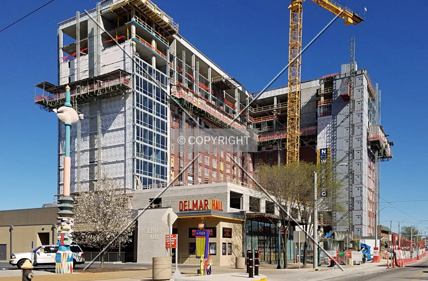 View from the southwest during construction; March 7, 2017
