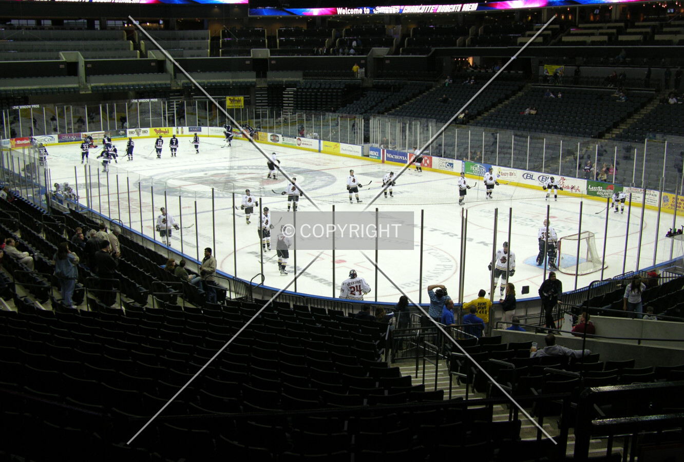 View of the hockey configuration from the northwest corner