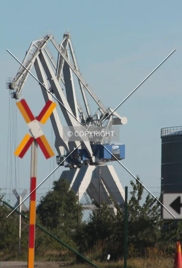 A huge container crane
