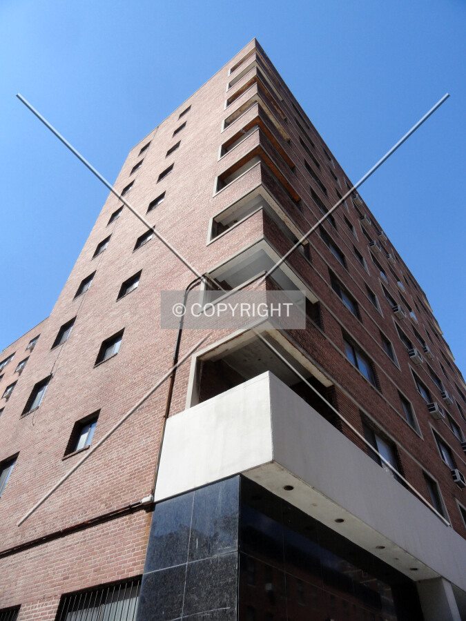 Looking up the southeast corner