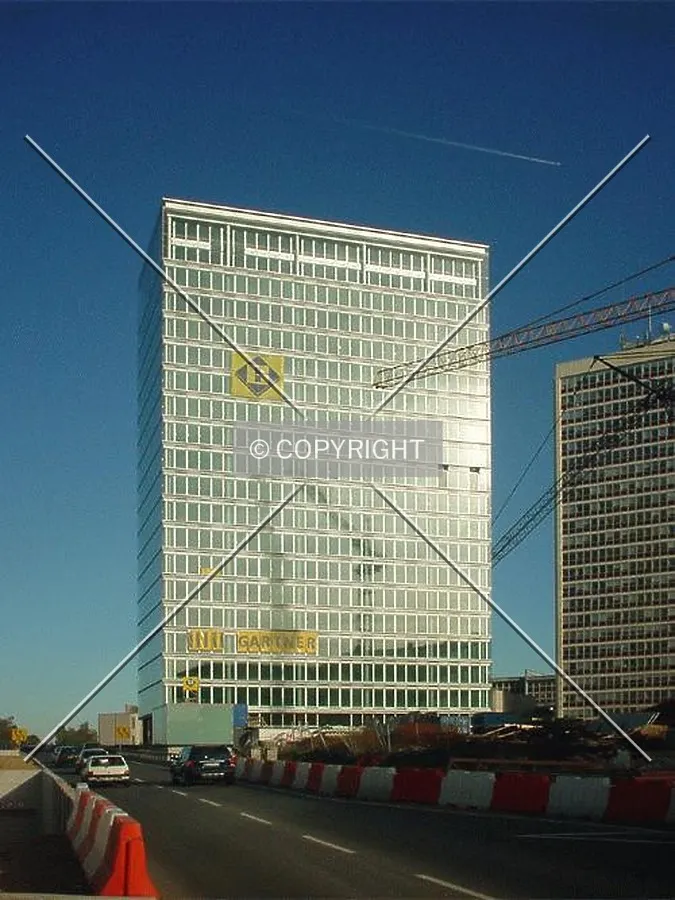 Front view of the almost finished building