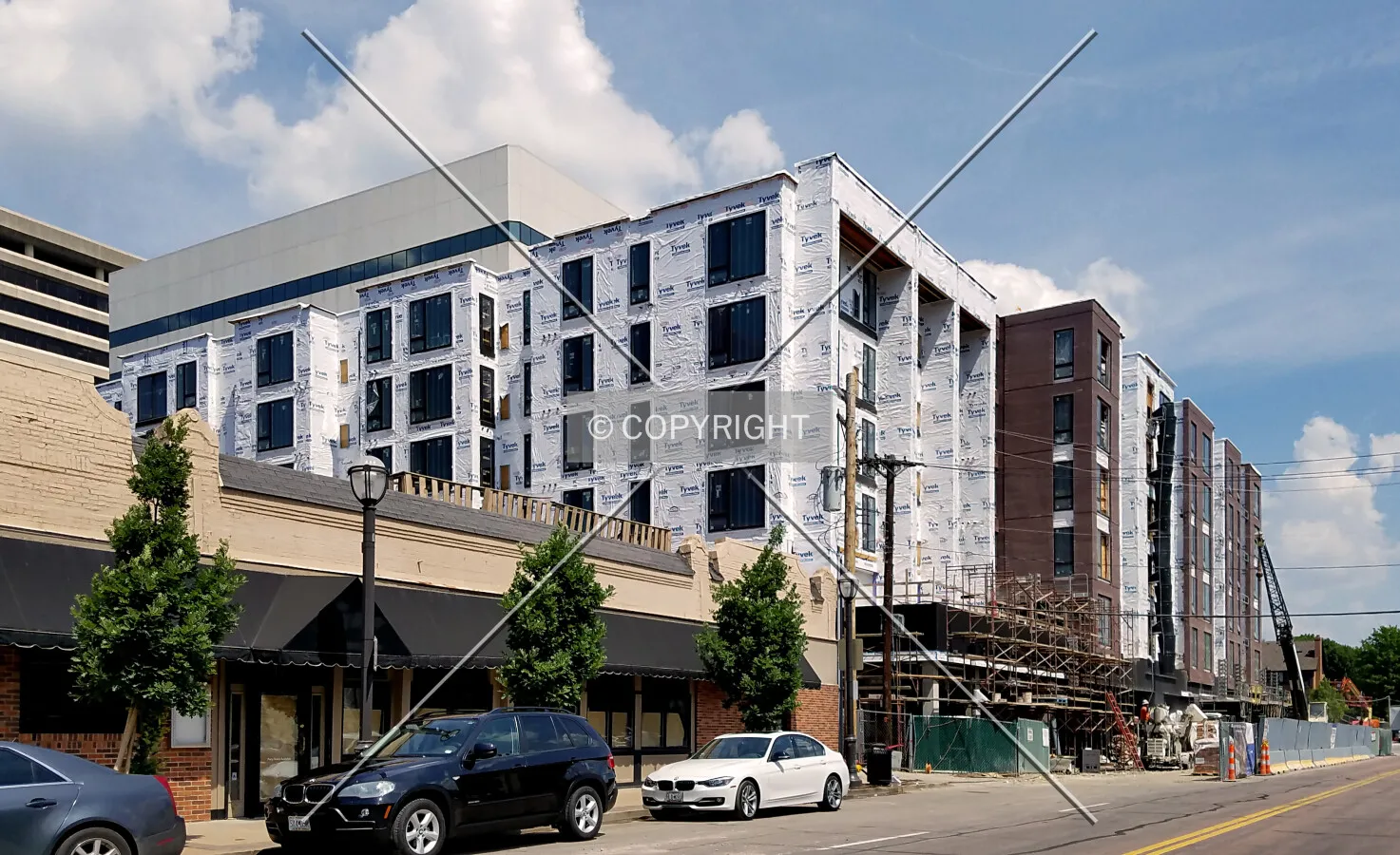 View from the southeast during construction; June 3, 2017
