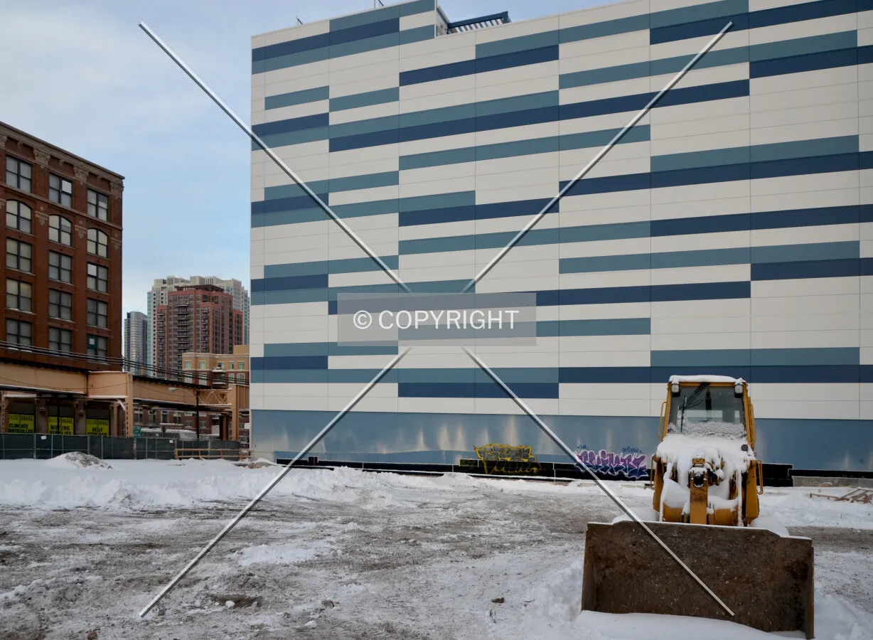 Looking across the site from Halsted Street; February 4, 2015.