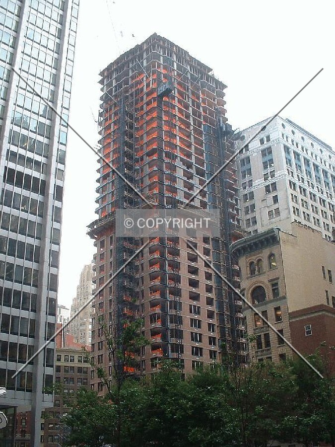 View from across Chase Manhattan Plaza standing 36 floors