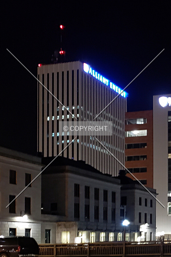 View from the southwest at night; April 20, 2018