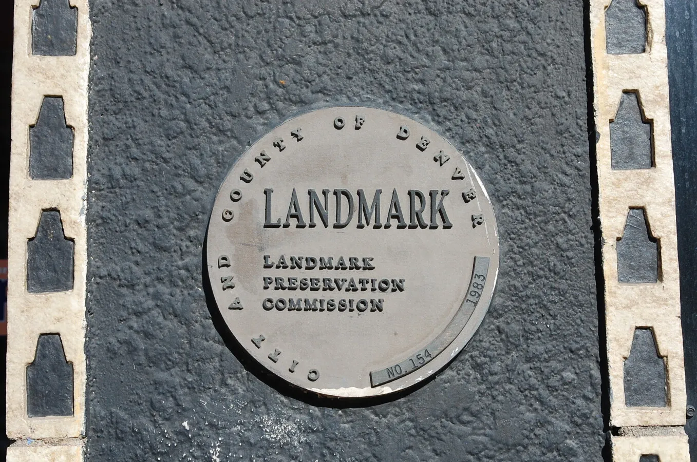 City landmark plaque