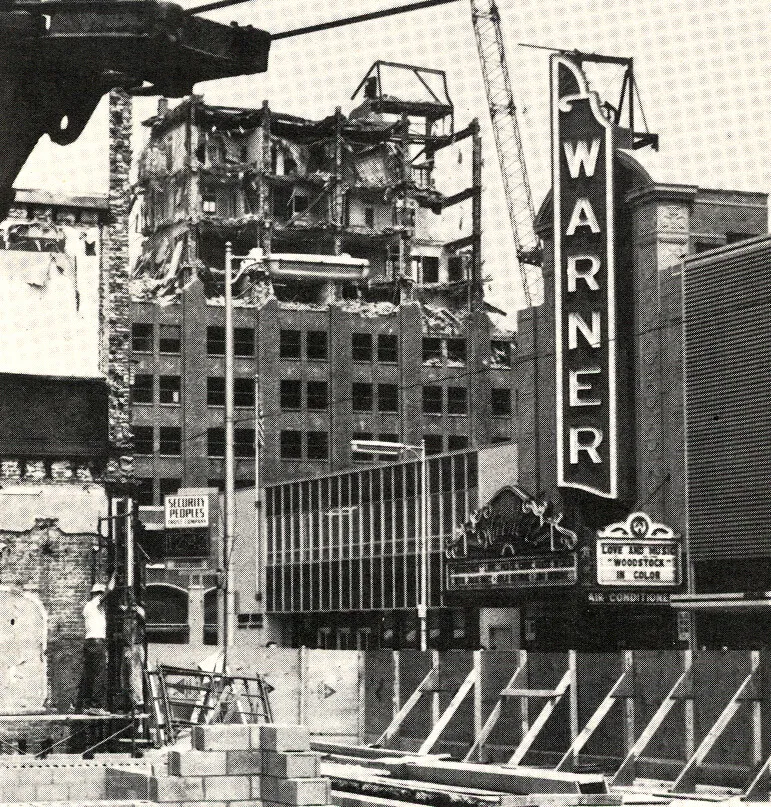 View from the south along State Street during demolition