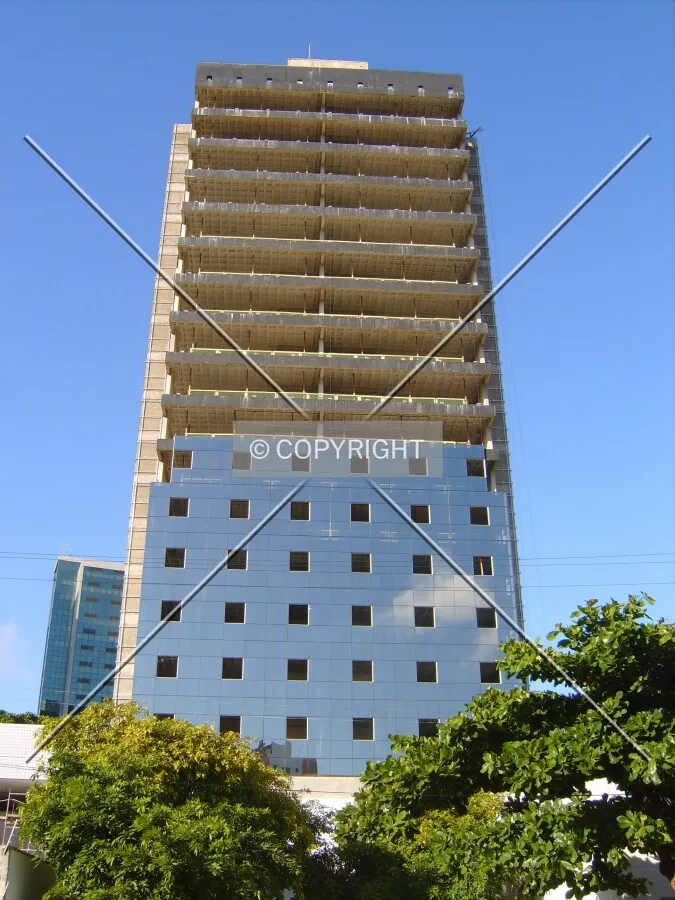 Cladding being added to the north façade