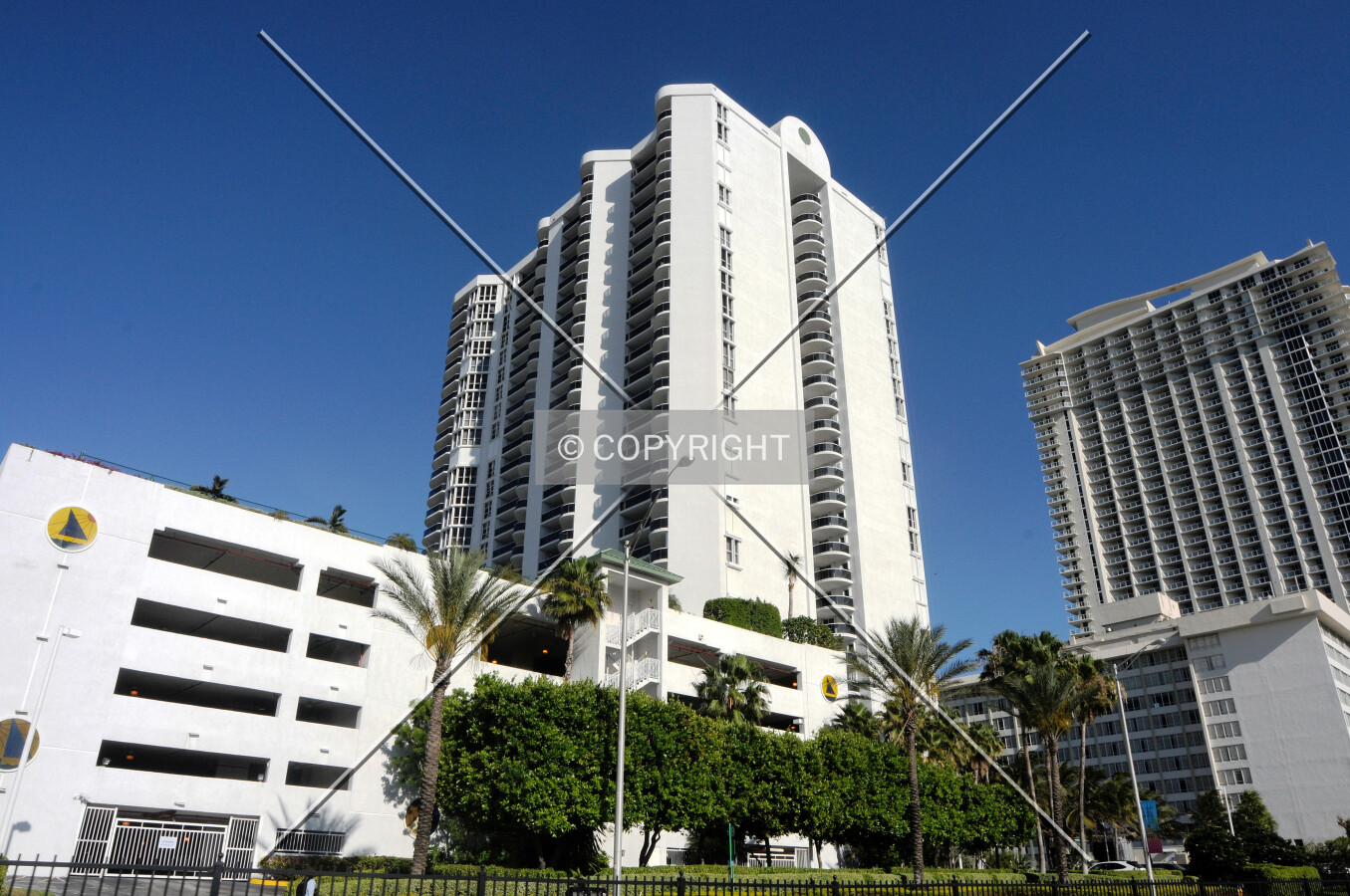 View from the northwest along Collins Avenue