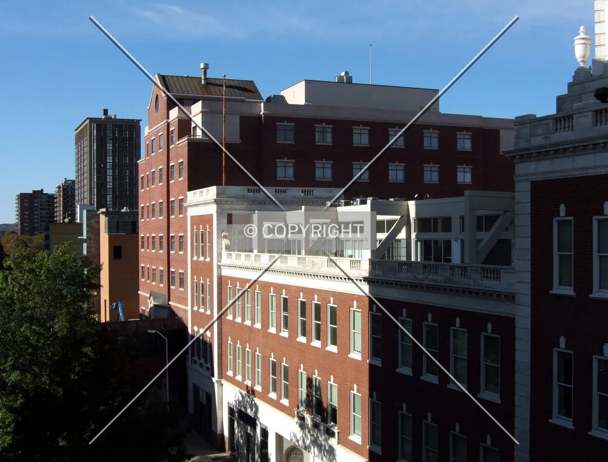 View northwest from Temple Street