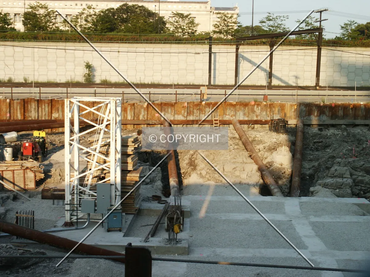 Base of the tower crane