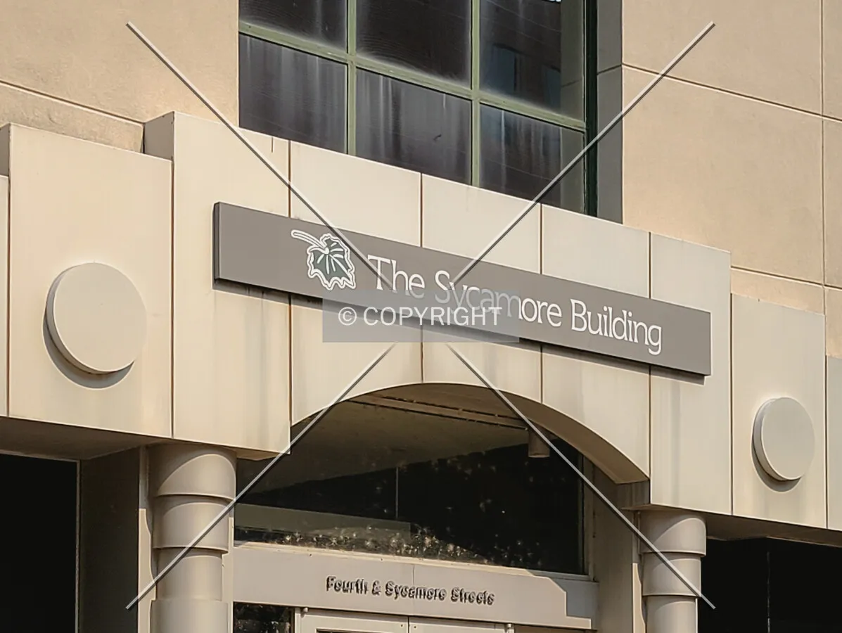 Signage over the main entrance; s11, 2021