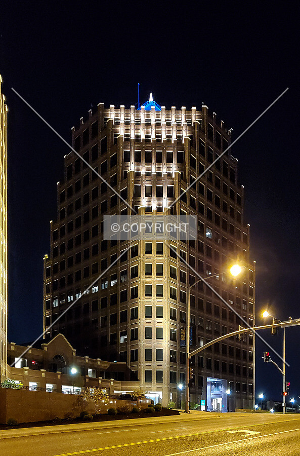 Southeast view at night; April 17, 2020
