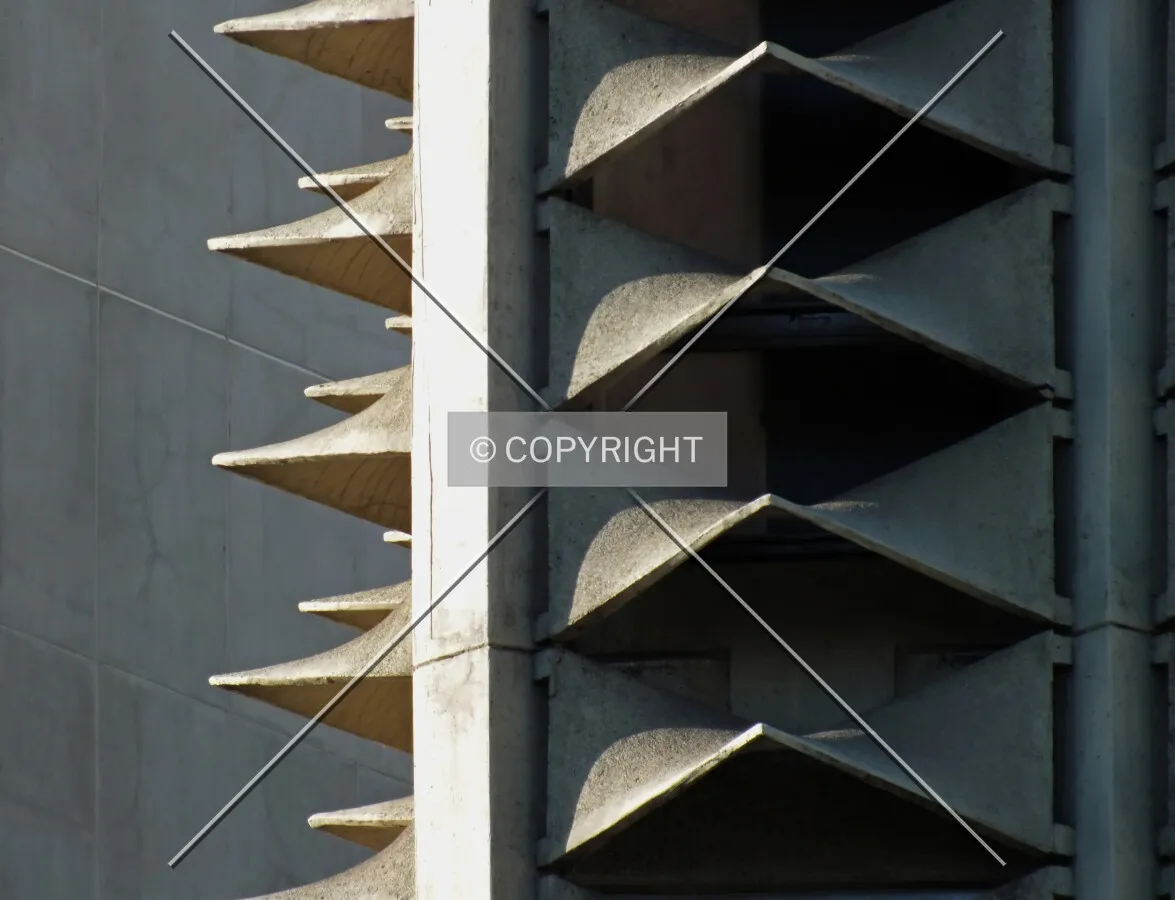 Detailed view of the facade elements