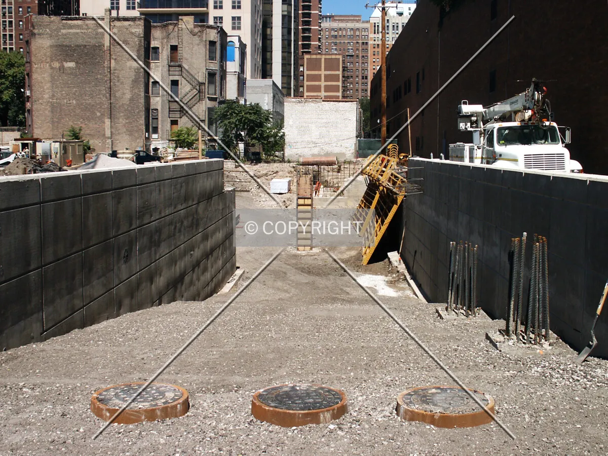 Looking north down the driveway