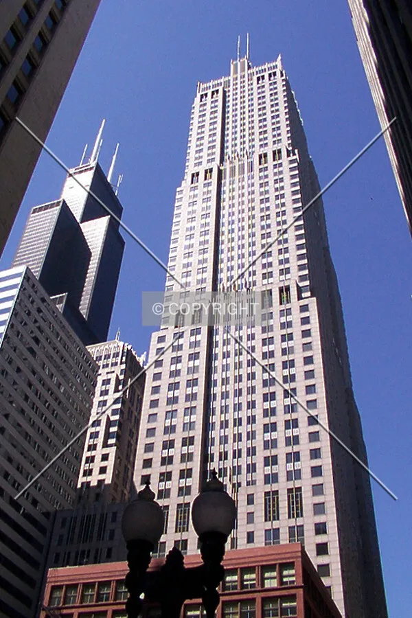 View from the east with the Sears Tower