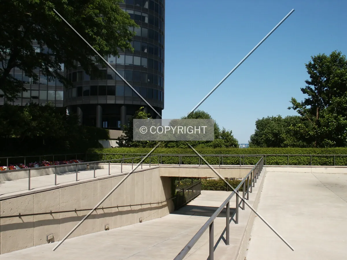 Ramp leading to the private garden