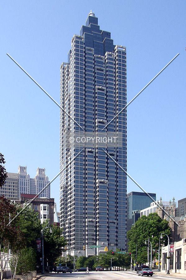 From the north along Peachtree Street