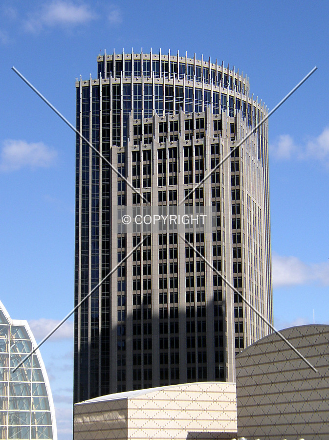 Looking northwest from atop the Bank of America Corporate Center parking garage