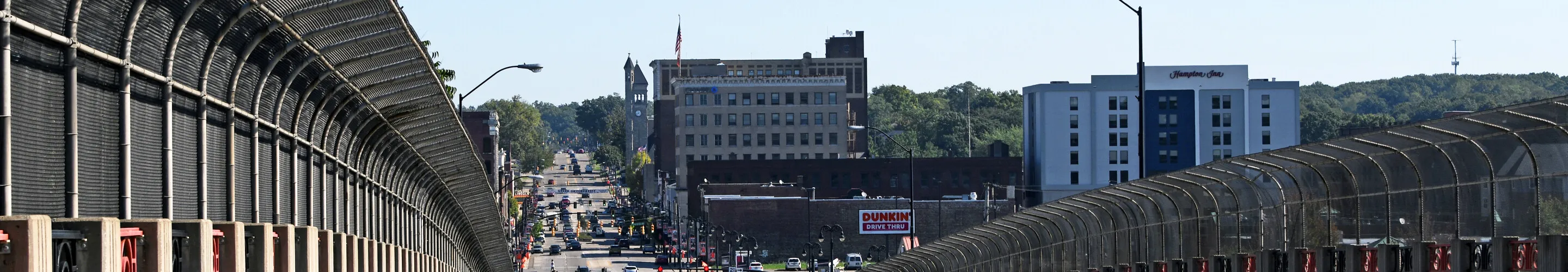 Downtown from the east