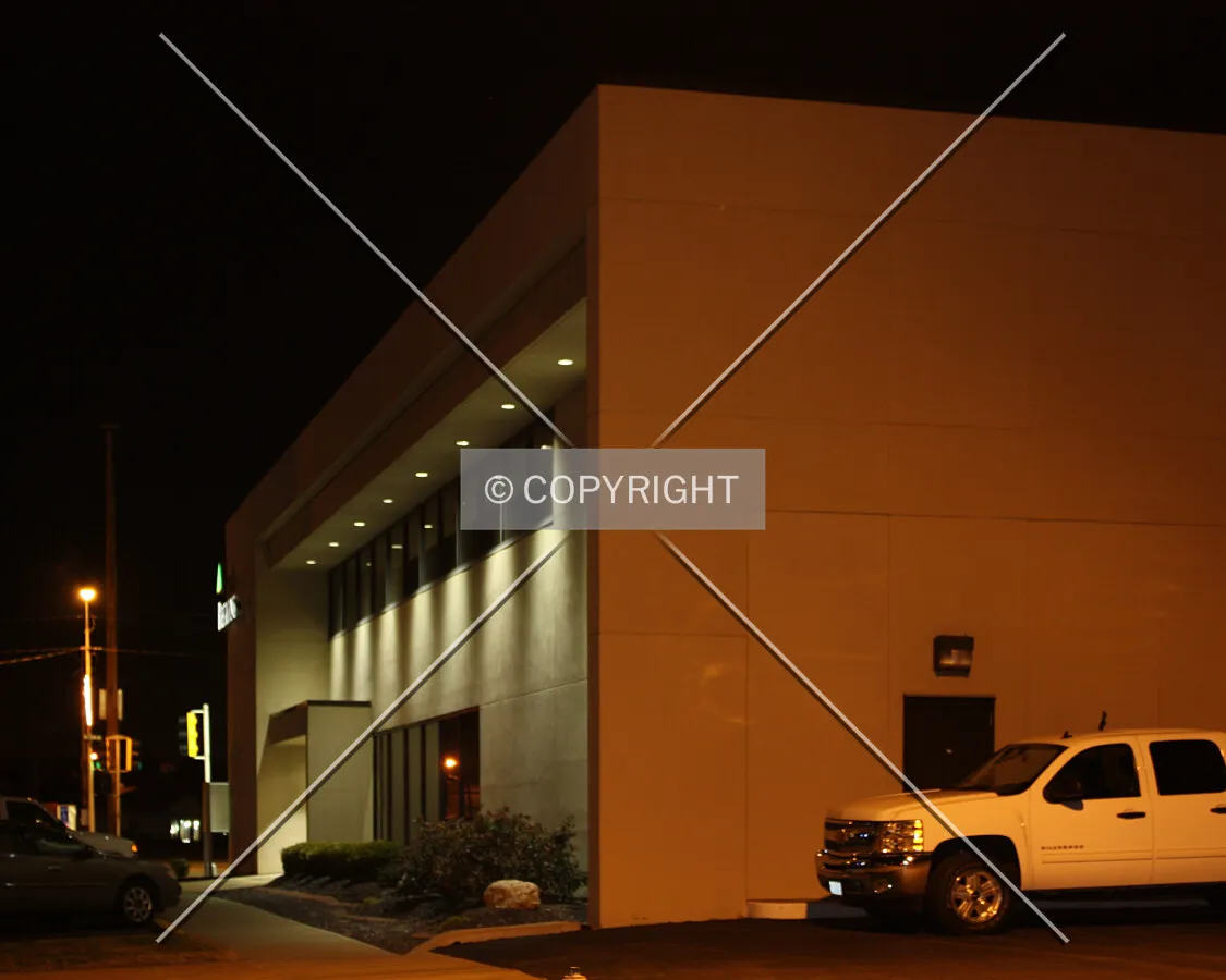 View from the southeast at night; November 28, 2014