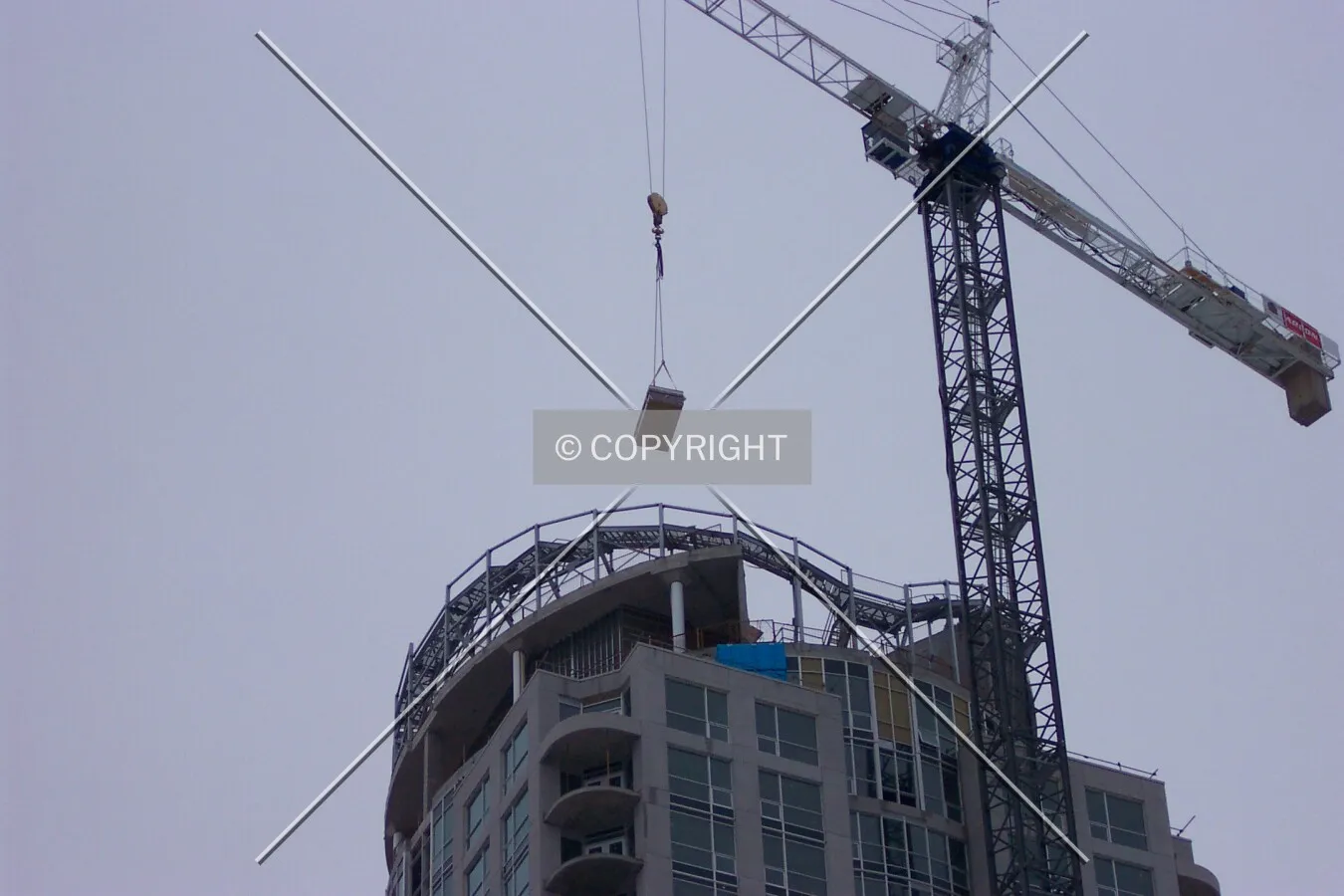 The crane at work