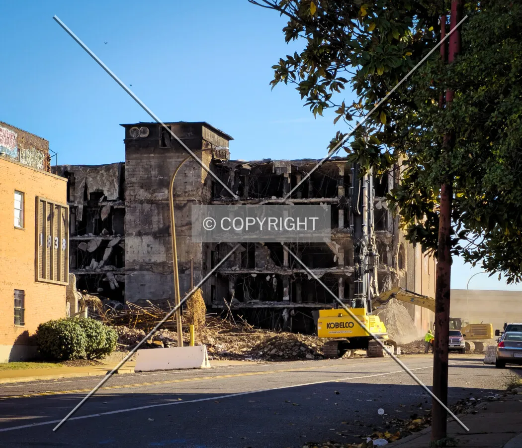 From the northwest during demolition; November 1, 2024