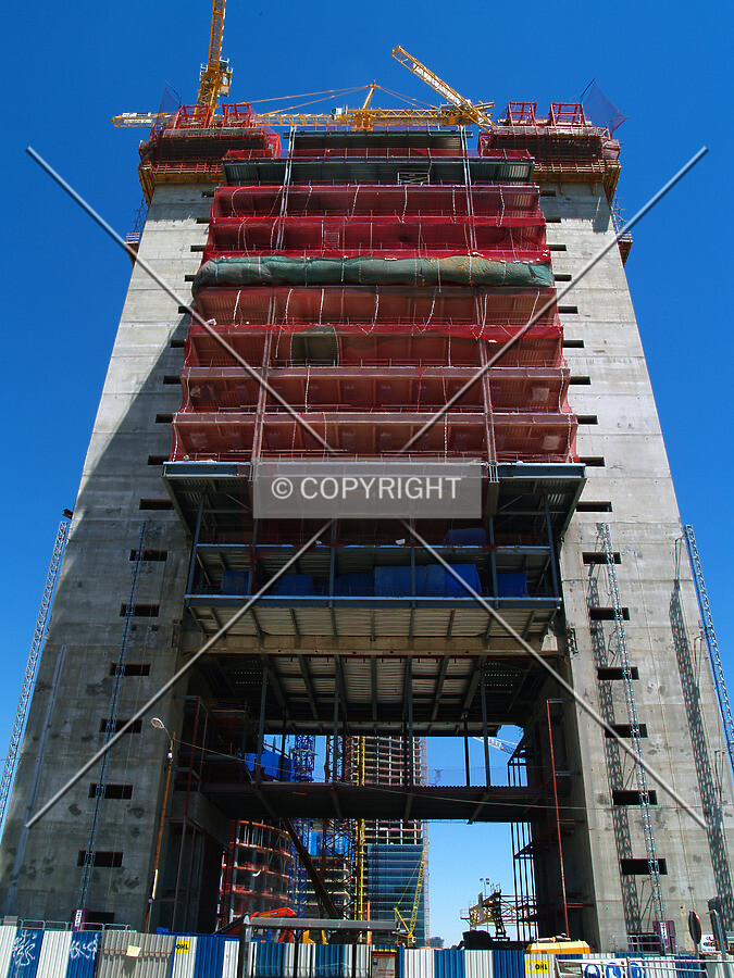 Looking up to the southern facade