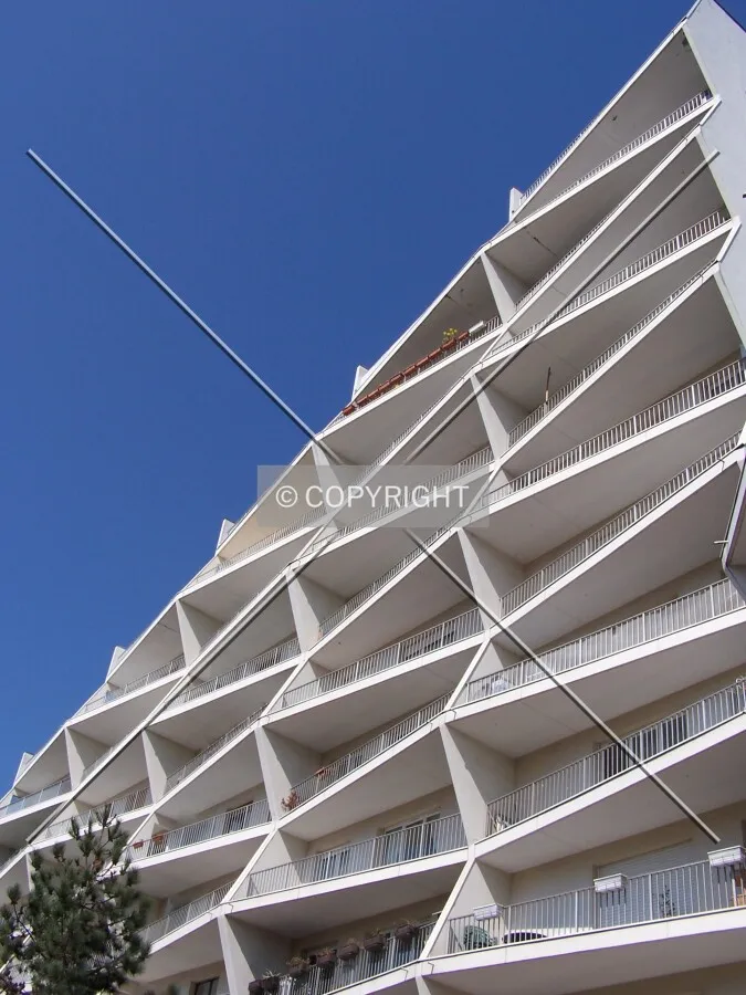 Looking up at the south side