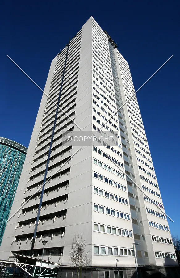 Looking up from the base