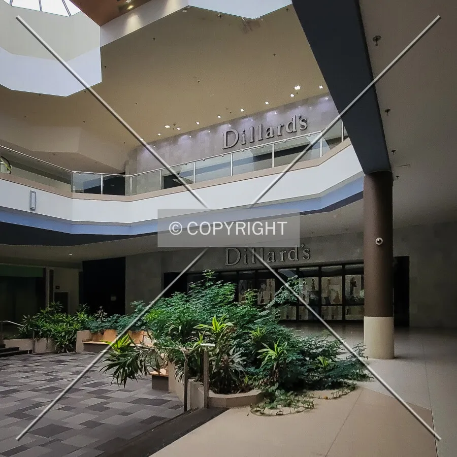 Former mall entrances to the Dillard's Department Store; October 28, 2023
