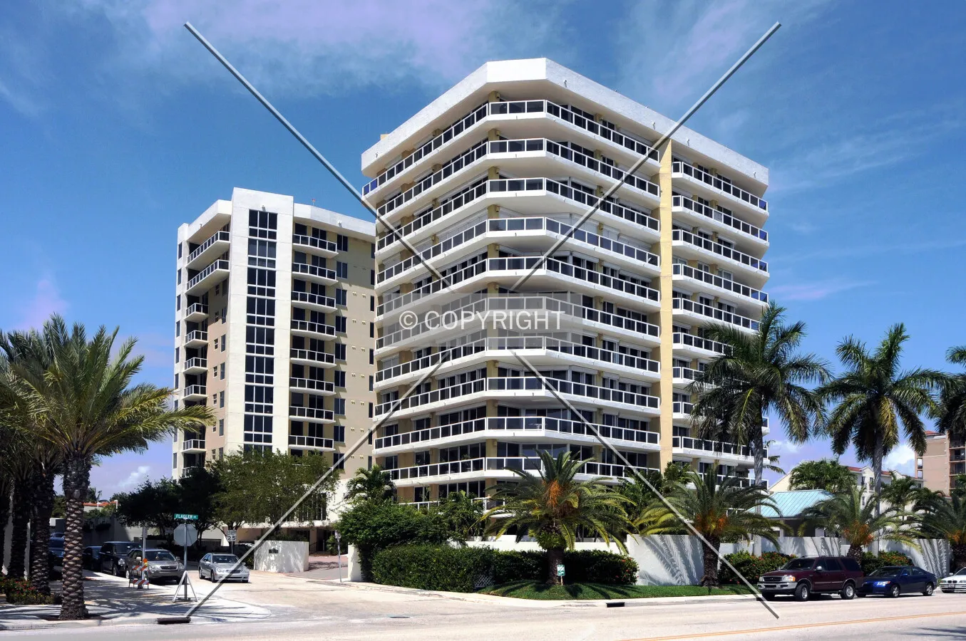 View from the southeast along North Flagler Drive