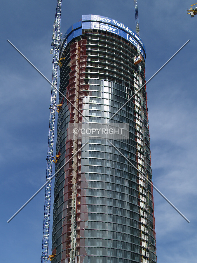 Looking up from the west