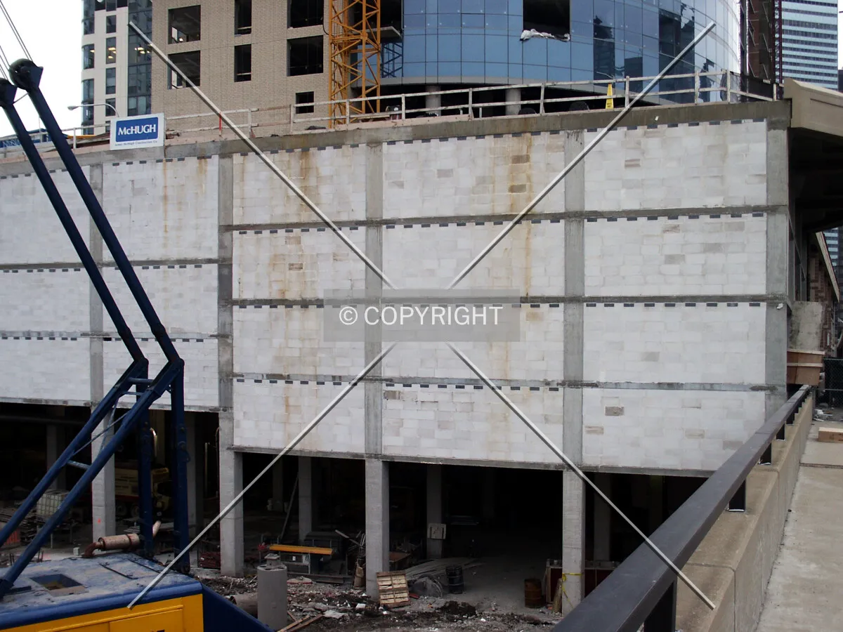 East side of the podium