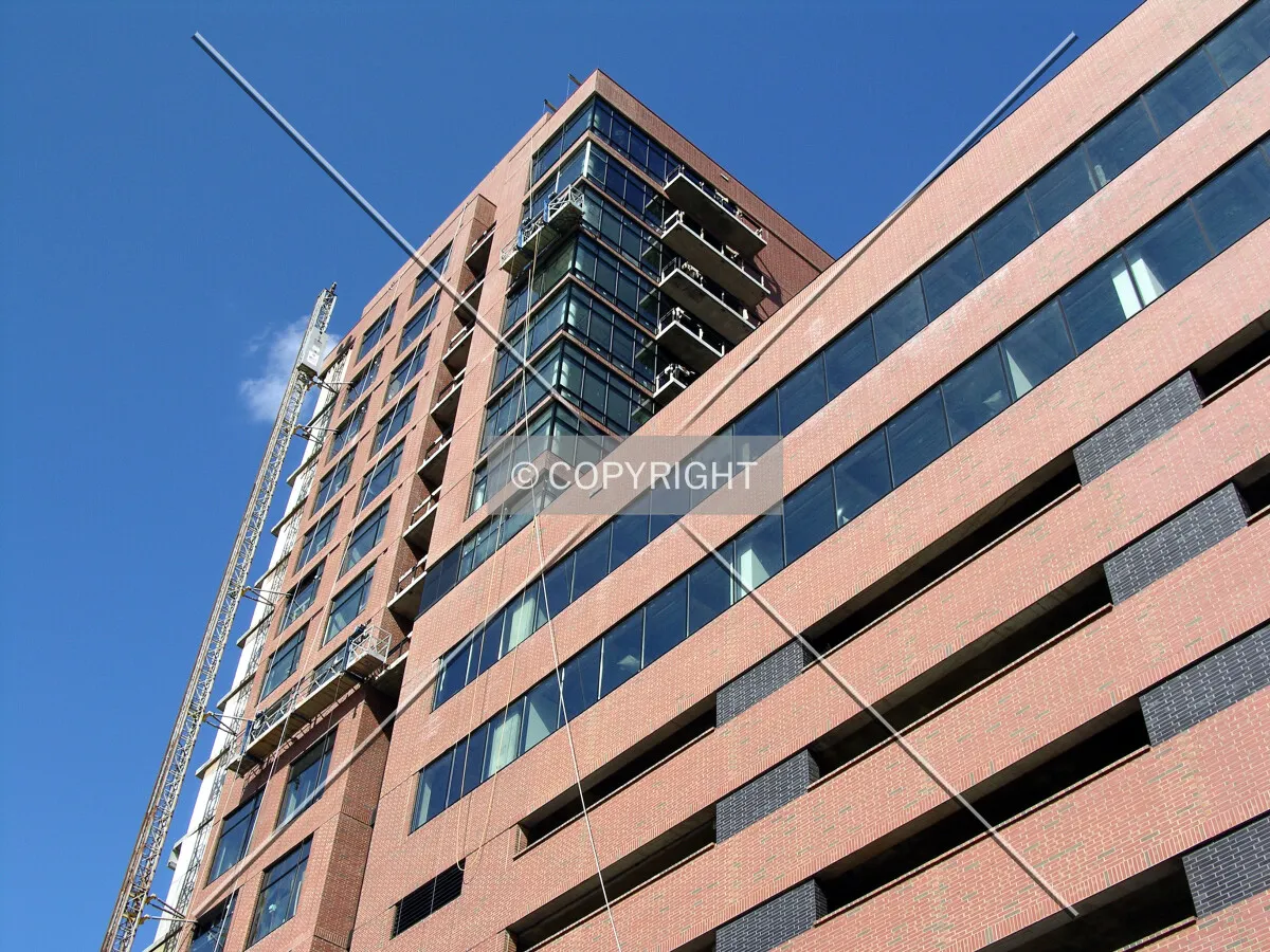 Looking up the southwest corner