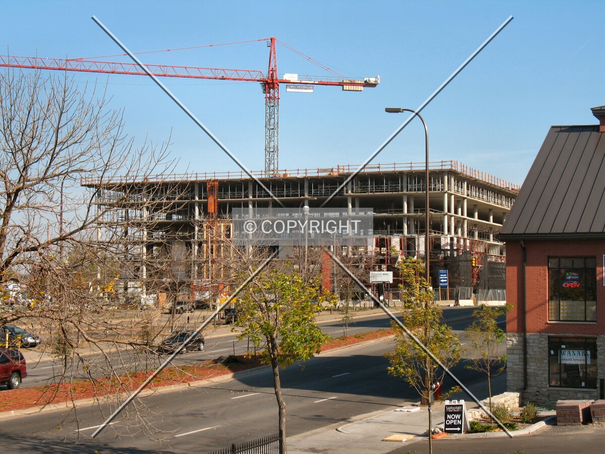 Elevated view to the east across Washington Avenue South