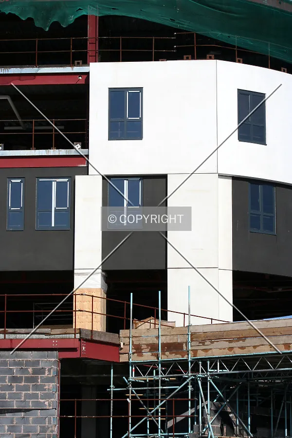 Facade construction progress