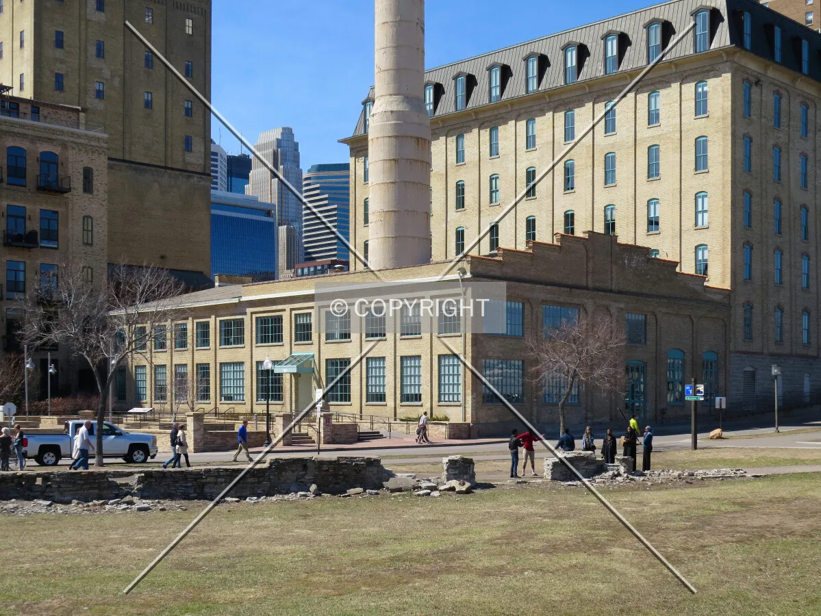 View to the southwest from the west end of the Stone Arch Bridge